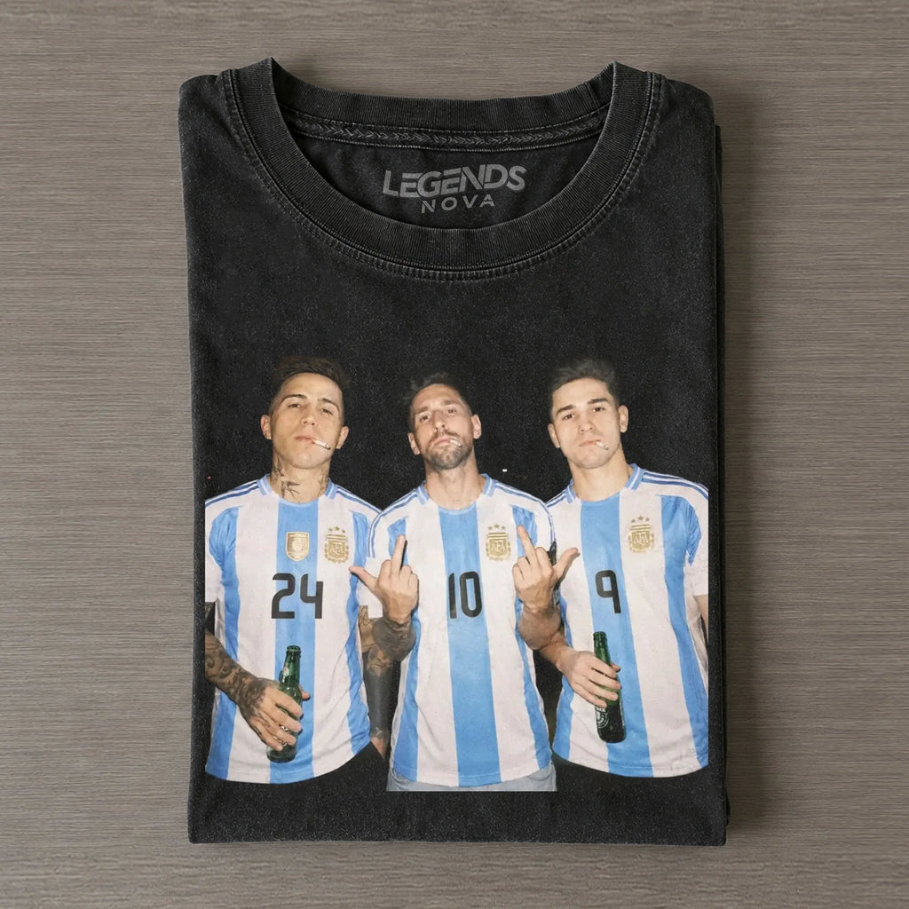 Enzo Fernández & Lionel Messi & Julián Álvarez Argentina Tee