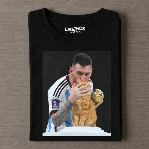Messi World Cup Trophy Cat 2026 Vintage TEE